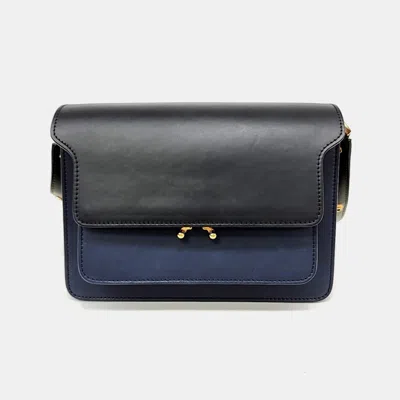 Pre-owned Marni Leather Black/navy Trunk Bag