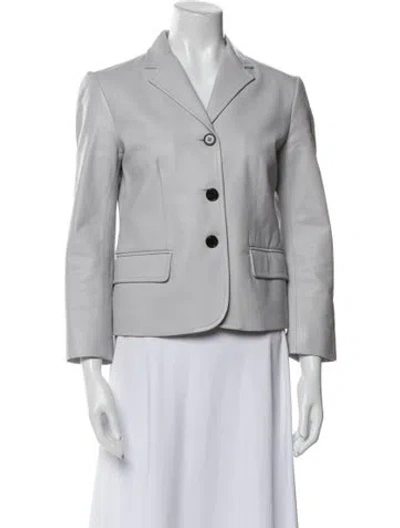 Pre-owned Marni Leather Blazer In Blue