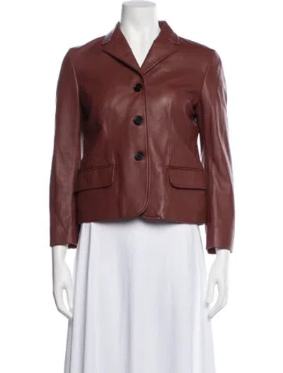 Pre-owned Marni Leather Blazer In Brown