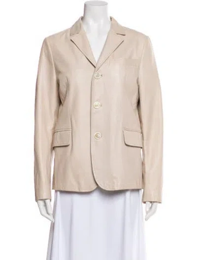 Pre-owned Marni Leather Blazer In Neutral