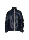 Marni Zip-up Leather Jacket In Blue