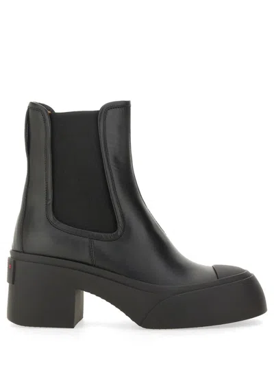 Marni Leather Boot In Black