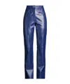 Marni Leather Bootcut Trousers In Blue