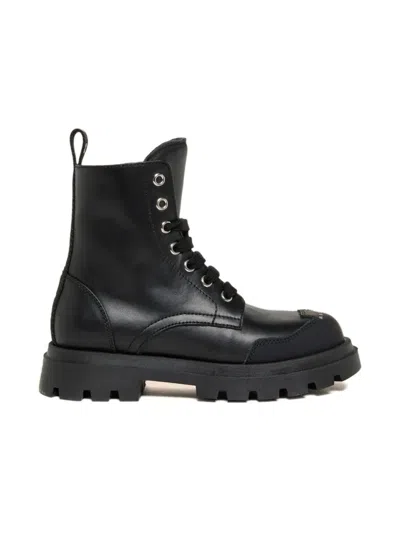 Marni Kids' Leather Boots In Black