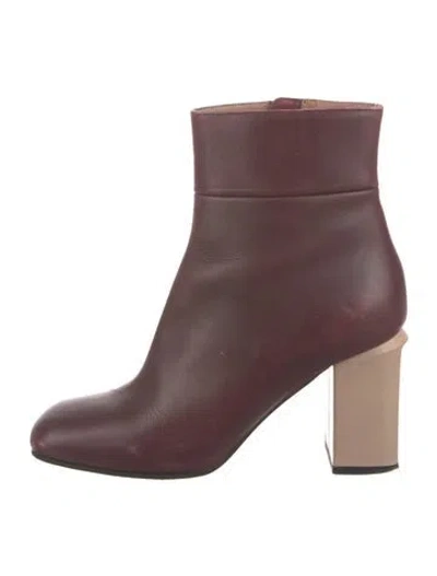 Pre-owned Marni Leather Boots In Burgundy