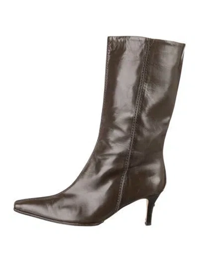 Pre-owned Marni Leather Boots In Grey