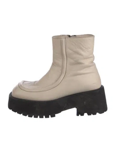 Pre-owned Marni Leather Boots In Neutral