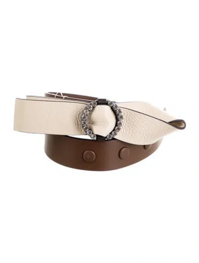 Pre-owned Marni Leather Bow Accents Belt In Brown