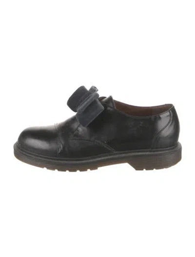 Pre-owned Marni Leather Bow Accents Oxfords In Black