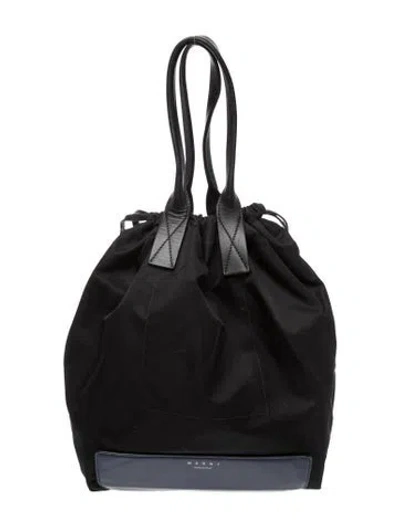 Pre-owned Marni Leather Bucket Bag In Black