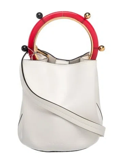 Pre-owned Marni Leather Bucket Bag In Neutrals/white