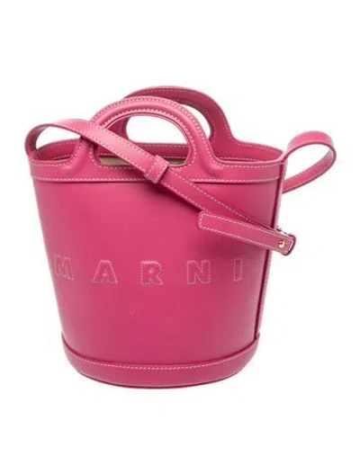 Pre-owned Marni Leather Bucket Bag In Pink
