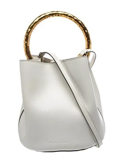 Pre-owned Marni Leather Bucket Bag In White