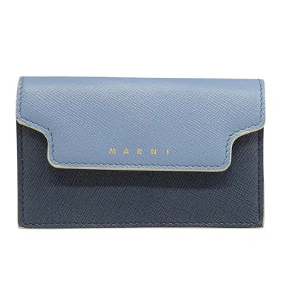 Pre-owned Marni Leather Card Case () In Blue