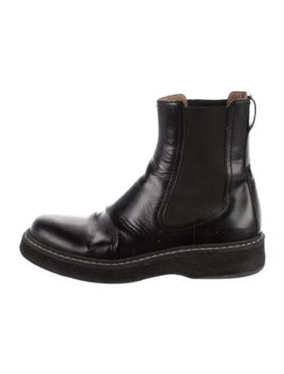Pre-owned Marni Leather Chelsea Boots In Black