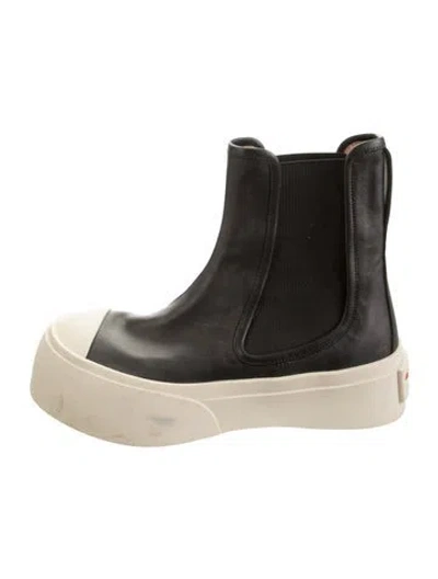 Pre-owned Marni Leather Chelsea Boots In Black