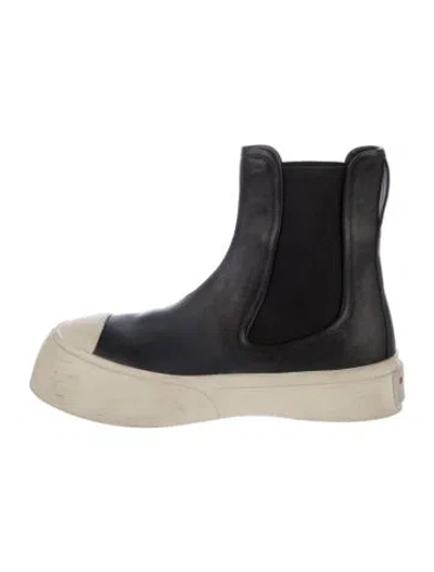 Pre-owned Marni Leather Chelsea Boots In Black