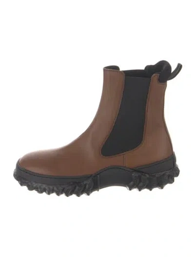 Pre-owned Marni Leather Chelsea Boots In Brown