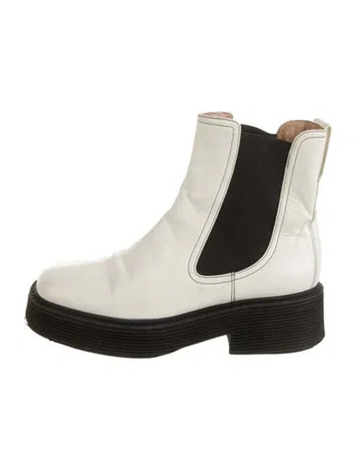 Pre-owned Marni Leather Chelsea Boots In White