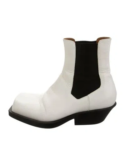 Pre-owned Marni Leather Chelsea Boots In White