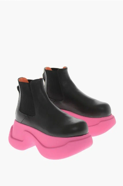 Marni Leather Chelsea Boots With 8cm Chunky Sole