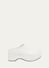 Marni Leather Chunky Sabot Clogs In Lily White