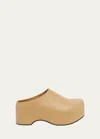 Marni Leather Chunky Sabot Clogs In Nomad