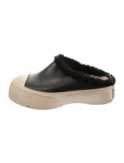 Pre-owned Marni Leather Chunky Sneakers In Black