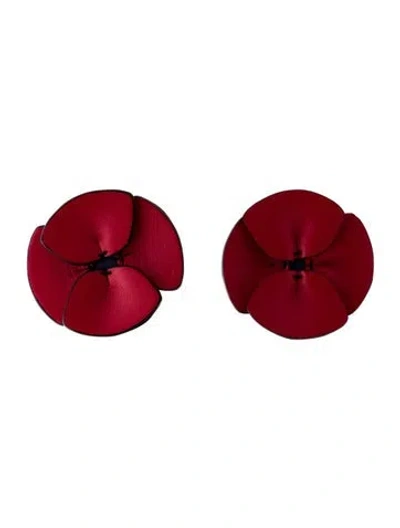 Pre-owned Marni Leather Clip-on Earrings In Multi