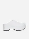 Marni Leather Chunky Sabot Clogs In White