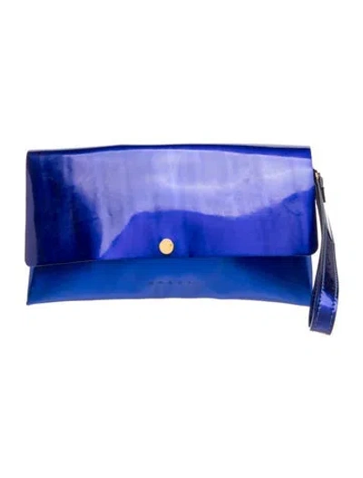 Pre-owned Marni Leather Clutch In Blue
