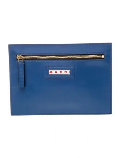 Pre-owned Marni Leather Clutch In Blue