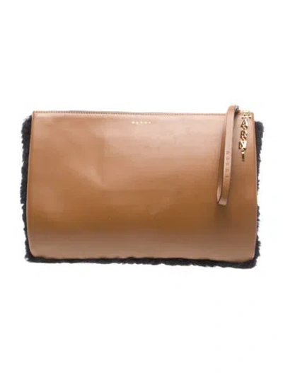 Pre-owned Marni Leather Clutch In Brown