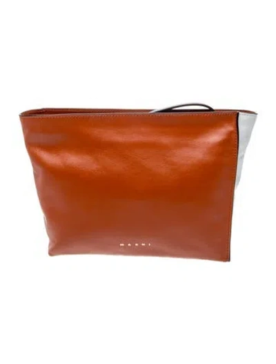 Pre-owned Marni Leather Clutch In Brown