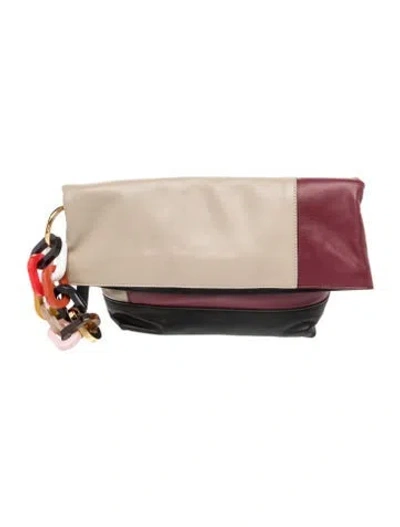 Pre-owned Marni Leather Clutch In Neutrals