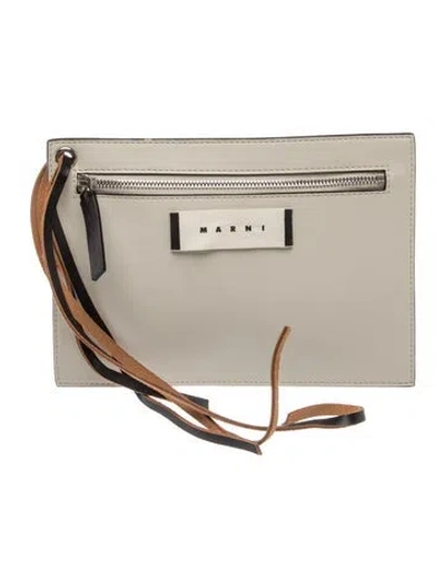 Pre-owned Marni Leather Clutch In Neutrals