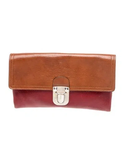 Pre-owned Marni Leather Clutch In Red