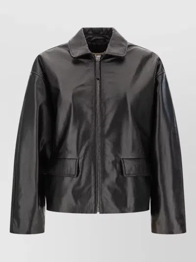 Marni Zip-up Leather Jacket In Black