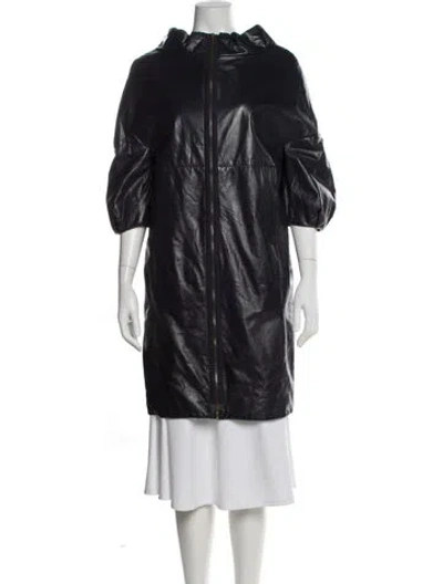 Pre-owned Marni Leather Coat In Blue