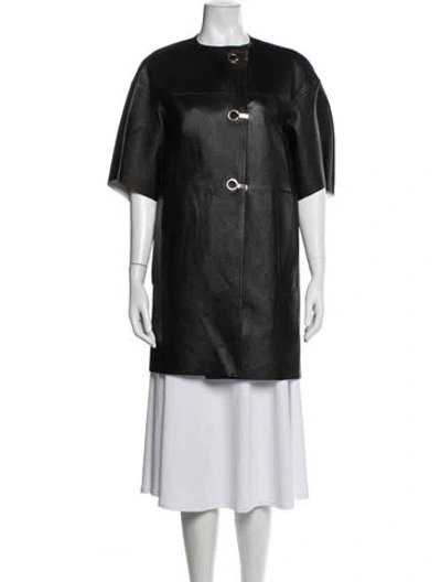 Pre-owned Marni Leather Coat In Blue