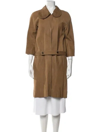 Pre-owned Marni Leather Coat In Brown