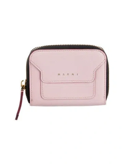 Pre-owned Marni Leather Coin Pouch In Pink