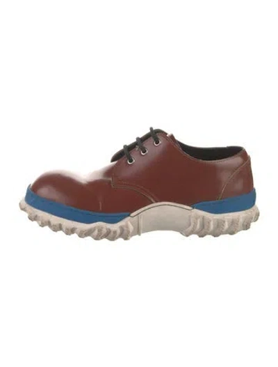 Pre-owned Marni Leather Colorblock Pattern Athletic Sneakers In Brown