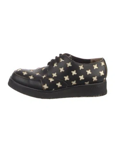 Pre-owned Marni Leather Colorblock Pattern Loafers In Black