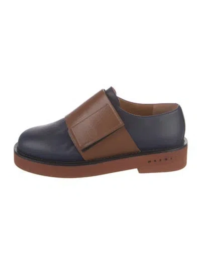 Pre-owned Marni Leather Colorblock Pattern Monk Straps In Multi