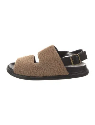 Pre-owned Marni Leather Colorblock Pattern Sandals In Brown
