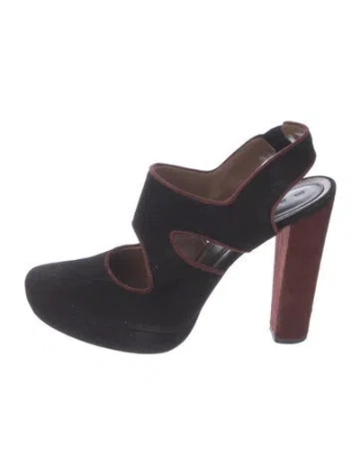 Pre-owned Marni Leather Colorblock Pattern Slingback Pumps In Multi