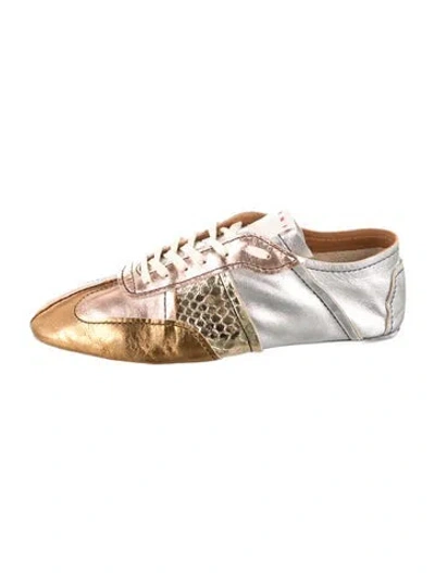 Pre-owned Marni Leather Colorblock Pattern Sneakers