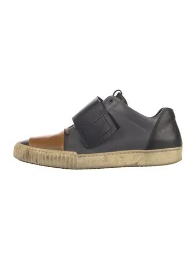 Pre-owned Marni Leather Colorblock Pattern Sneakers In Gray