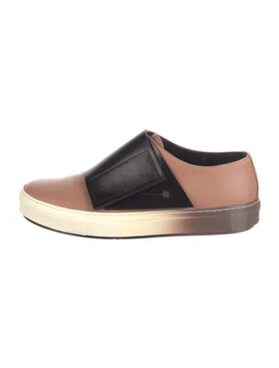 Pre-owned Marni Leather Colorblock Pattern Sneakers In Neutral